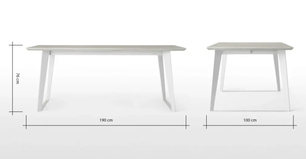 Mesa de Comedor Boone – Hormigón Blanco