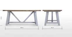 Mesa de Comedor Iona – Madera de Pino y Gris Guijarro