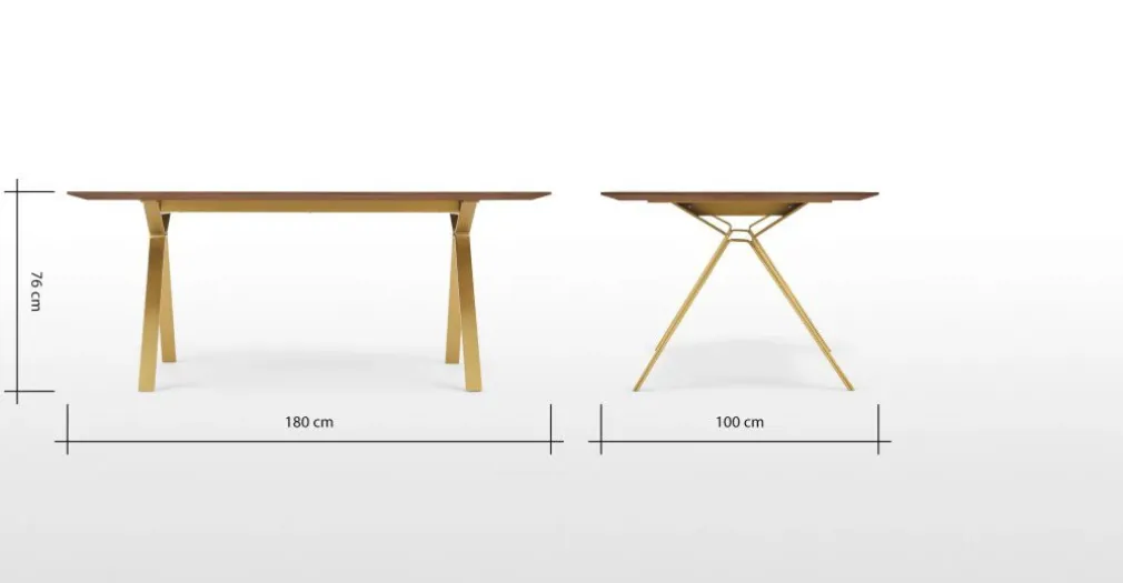 Mesa de Comedor Keaton – Nogal y Metal