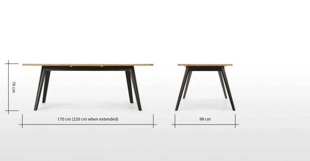 Mesa de Comedor Lena – Fresno y Negro
