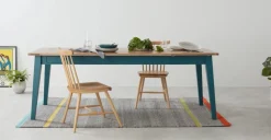 Mesa de Comedor Ralph – Roble y Azul Cerceta