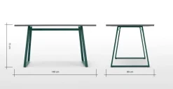 Mesa de Comedor Rectangular Catfield – Verde y Gris