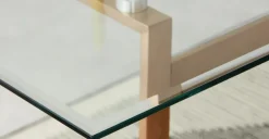 Mesa de Comedor Rectangular Haku – Cobre y Cristal