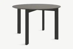 Mesa de Comedor Redonda 4 Asientos Niven – Gris y Negro