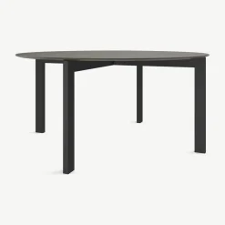 Mesa de Comedor Redonda 8 Asientos Niven – Gris y Negro