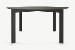 Mesa de Comedor Redonda 8 Asientos Niven – Gris y Negro