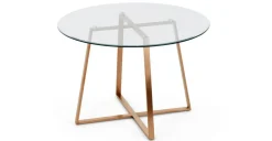 Mesa de Comedor Redonda Grande Haku – Cobre y Cristal