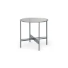 Mesa de Comedor Redonda Poppy – Metal y Cristal Ahumado