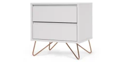 Mesa de Noche Elona – Gris y Cobre