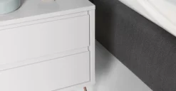 Mesa de Noche Elona – Gris y Cobre