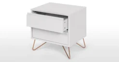 Mesa de Noche Elona – Gris y Cobre