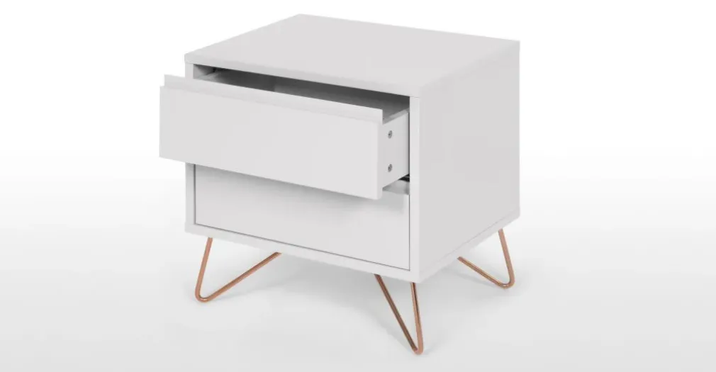 Mesa de Noche Elona – Gris y Cobre