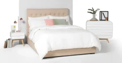 Mesa de noche Esme – Blanco y fresno