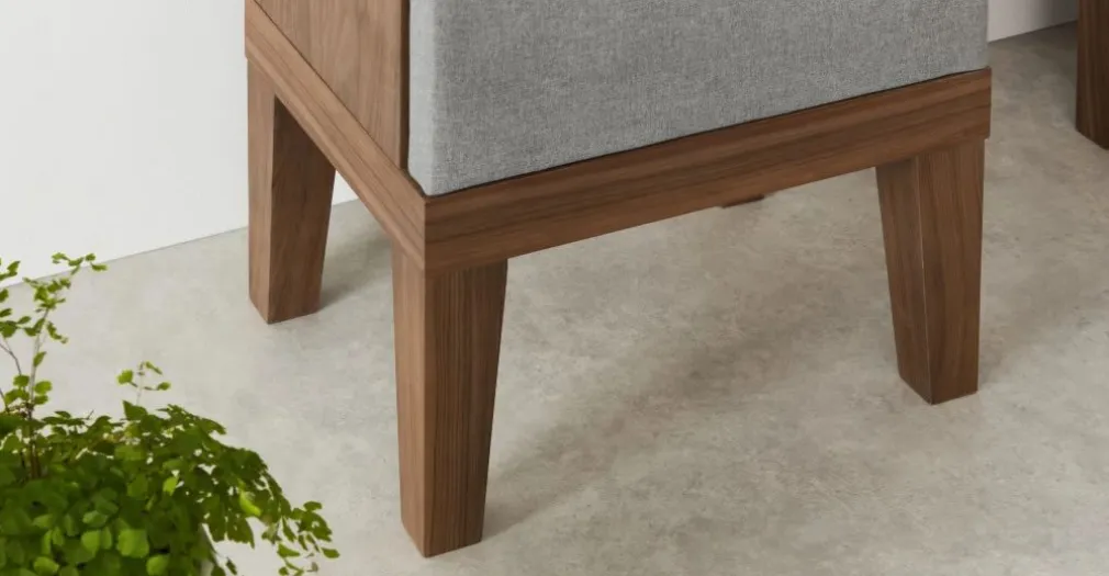 Mesa de noche Lansdowne – Gris nogal y garza