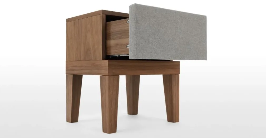 Mesa de noche Lansdowne – Gris nogal y garza