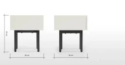 Mesa de noche Mino – Roble y blanco marfil