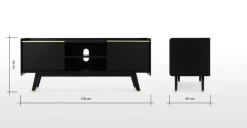 Mueble multimedia Albers – Roble teñido de negro