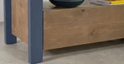 Mueble multimedia Bala – Madera maciza y azul