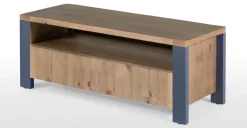 Mueble multimedia Bala – Madera maciza y azul