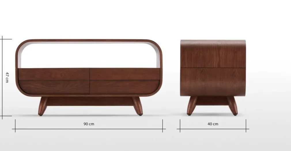 Mueble multimedia compacto Esme – Fresno oscuro