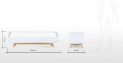 Mueble multimedia Esme – Blanco y fresno