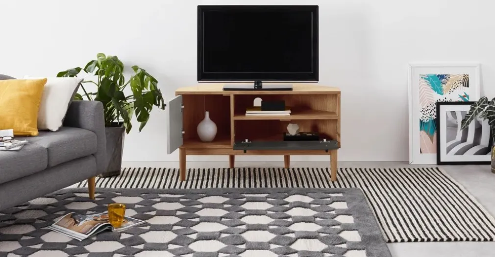 Mueble multimedia esquinero Campton – Roble