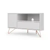 Mueble multimedia esquinero Elona – Gris y cobre