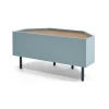 Mueble multimedia esquinero Mino – Roble y azul