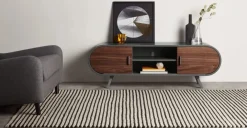 Mueble multimedia Fonteyn – Nogal y gris