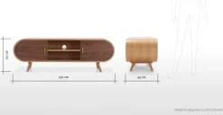Mueble multimedia Fonteyn – Roble y nogal