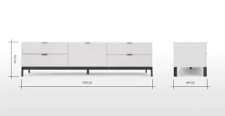 Mueble multimedia grande Marcell – Gris claro