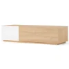 Mueble multimedia Hopkins – Roble y blanco
