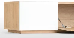 Mueble multimedia Hopkins – Roble y blanco