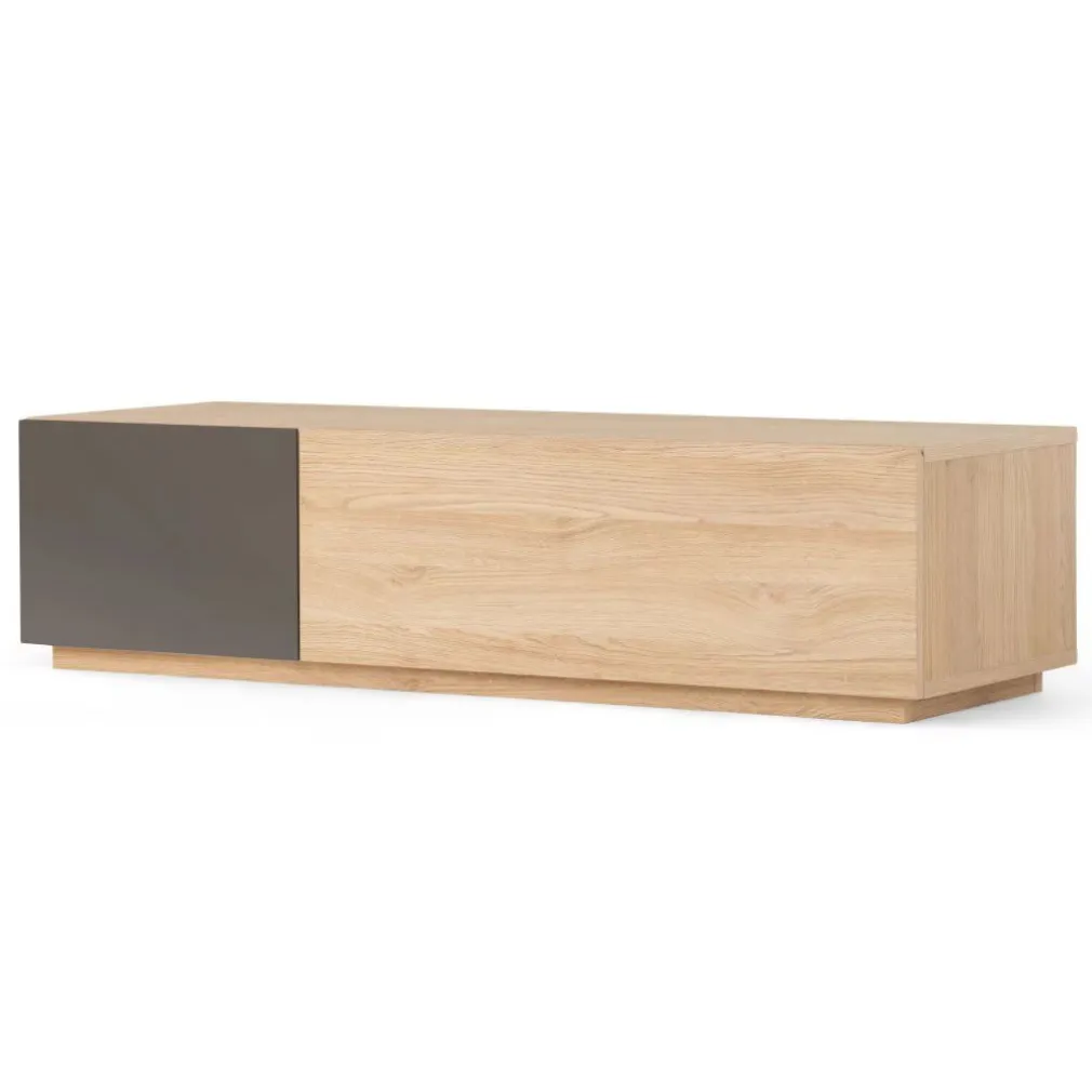 Mueble multimedia Hopkins – Roble y gris