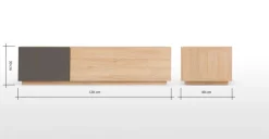 Mueble multimedia Hopkins – Roble y gris