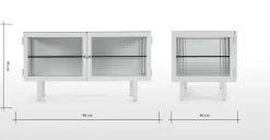Mueble multimedia Marden – Blanco y cristal