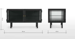 Mueble multimedia Marden – Gris carbón y cristal