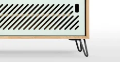 Mueble multimedia Pointillee – Fresno y gris