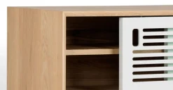 Mueble multimedia Pointillee – Fresno y gris