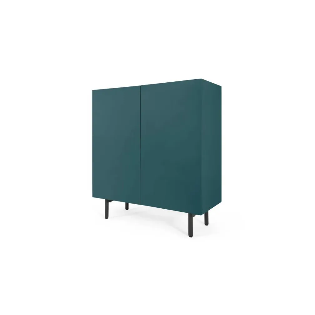 Mueble para recibidor Mino – Azul cerceta y roble