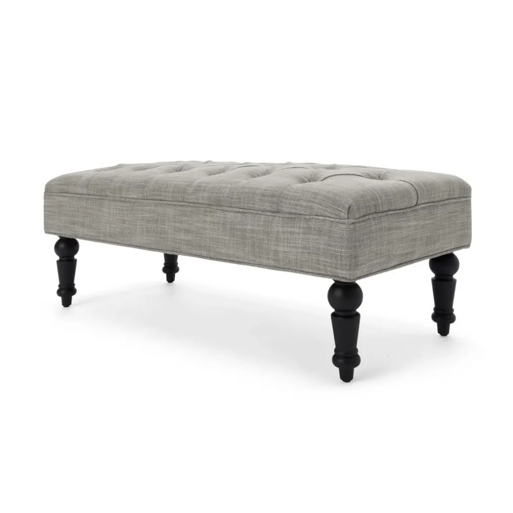 Otomana Bouji – Mezcla de lino color gris