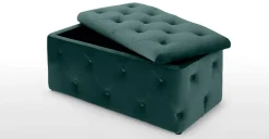 Puf con Almacenaje Rectangular Hampton – Azul Espuma de Mar