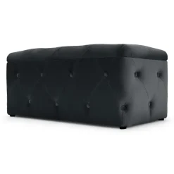 Puf con Almacenaje Rectangular Hampton – Gris Medianoche