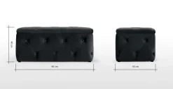 Puf con Almacenaje Rectangular Hampton – Gris Medianoche