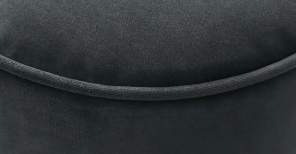 Puf con Base de Acero Inoxidable Hetherington – Gris Medianoche