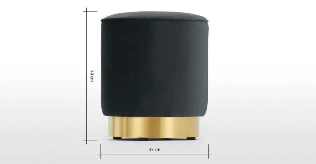 Puf con Base de Acero Inoxidable Hetherington – Gris Medianoche