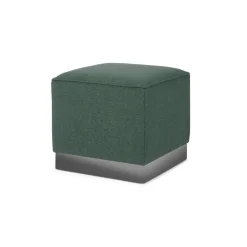 Puf Cuadrado Hetherington – Verde con Base Níquel