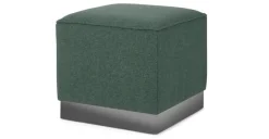 Puf Cuadrado Hetherington – Verde con Base Níquel