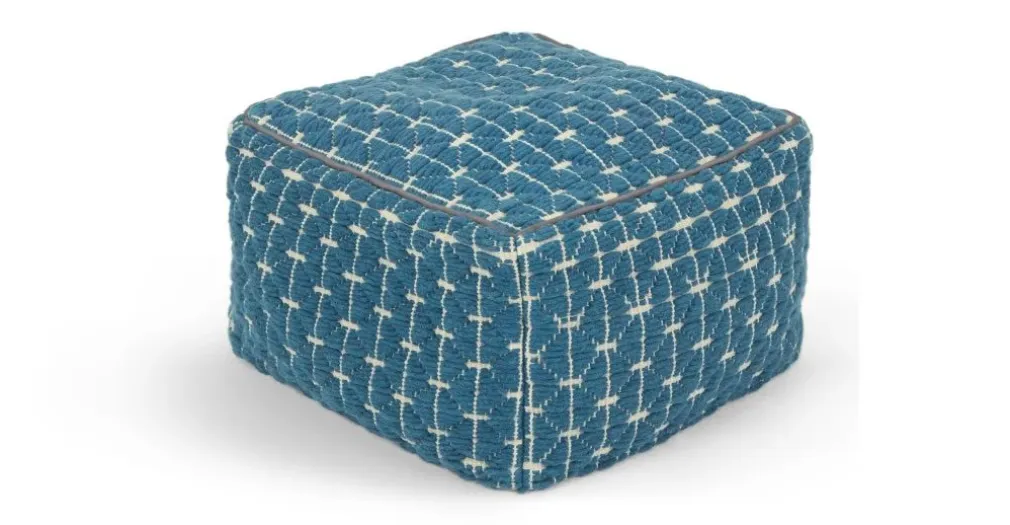 Puf Geométrico Maddox – Azul