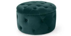Puf Redondo Pequeño con Almacenaje Hampton – Azul Espuma de Mar